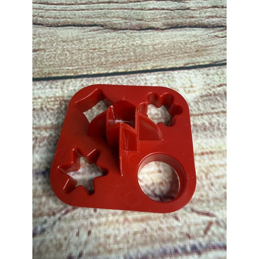 Vintage Tupperware 730 Mini Cookie Cutter 4 Shape Plastic Red